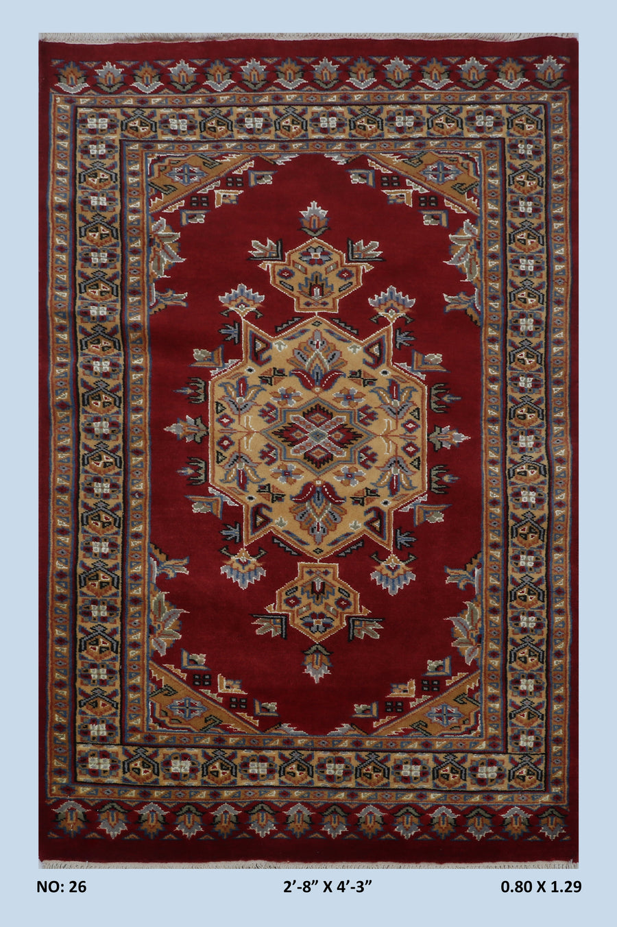 Kafkazi rug featuring a traditional-inspired patterned design