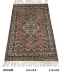4x6 Copper Color Kafkazi Handmade Rug – Azo Free Geometric Wool, Cotton & Silk Touch Carpet