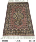 4x6 Copper Color Kafkazi Handmade Rug – Azo Free Geometric Wool, Cotton & Silk Touch Carpet