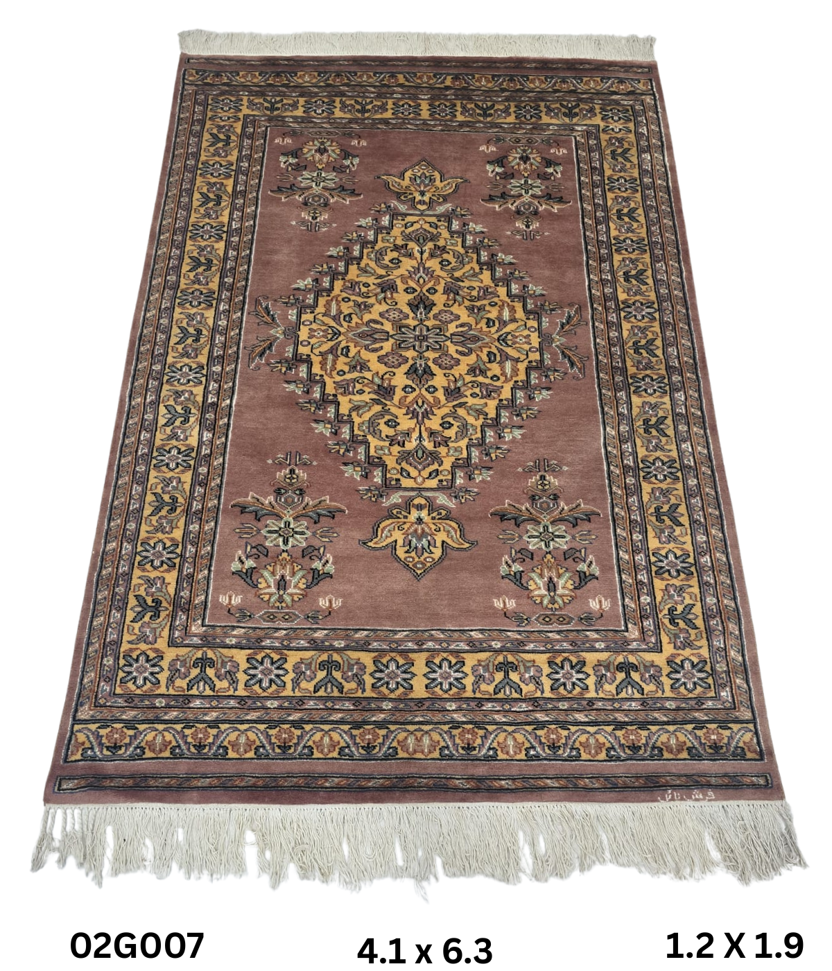 4x6 Copper Handmade Kafkazi Area Rug – Geometric Wool, Cotton & Silk Touch Carpet