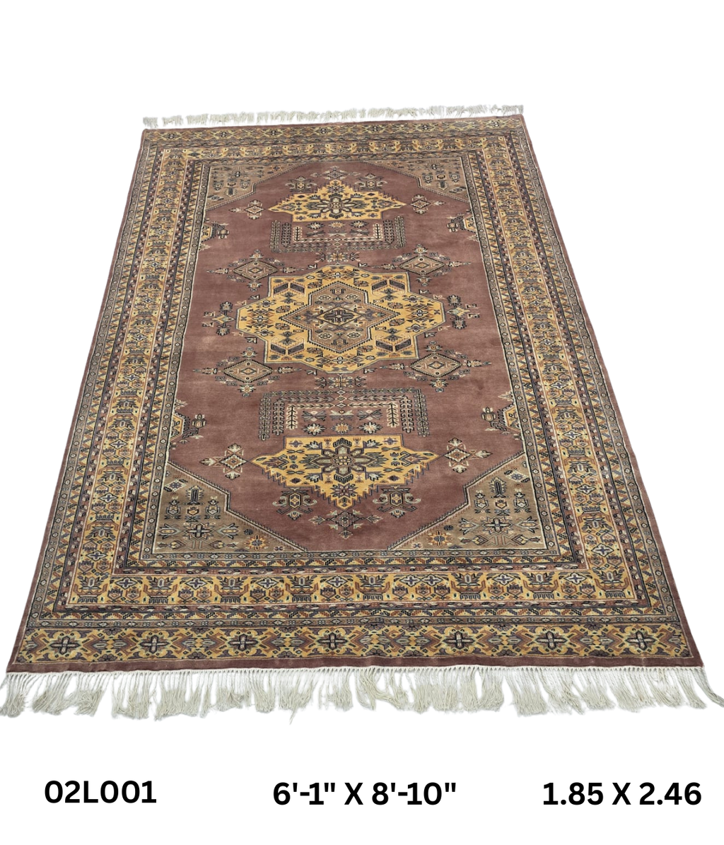 6x9 Copper Geometric Handmade Cotton & Wool Silk Touch Rug | Premium Luxury Area Rug