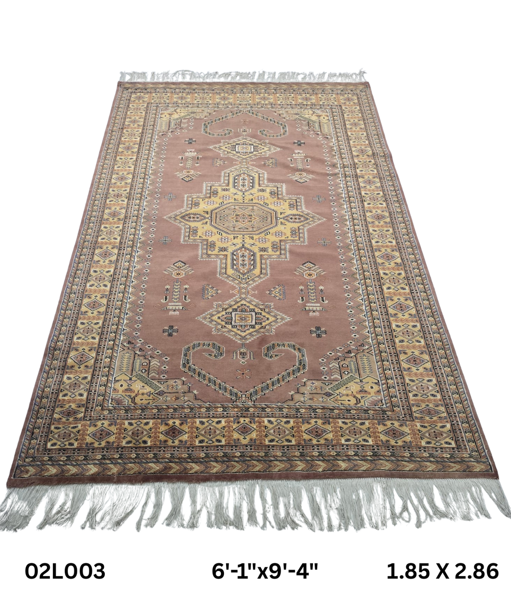 6x9 Copper Geometric Handmade Cotton & Wool Silk Touch Rug | Premium Luxury Area Rug