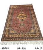 6x9 Copper Geometric Handmade Cotton & Wool Silk Touch Rug | Premium Luxury Area Rug