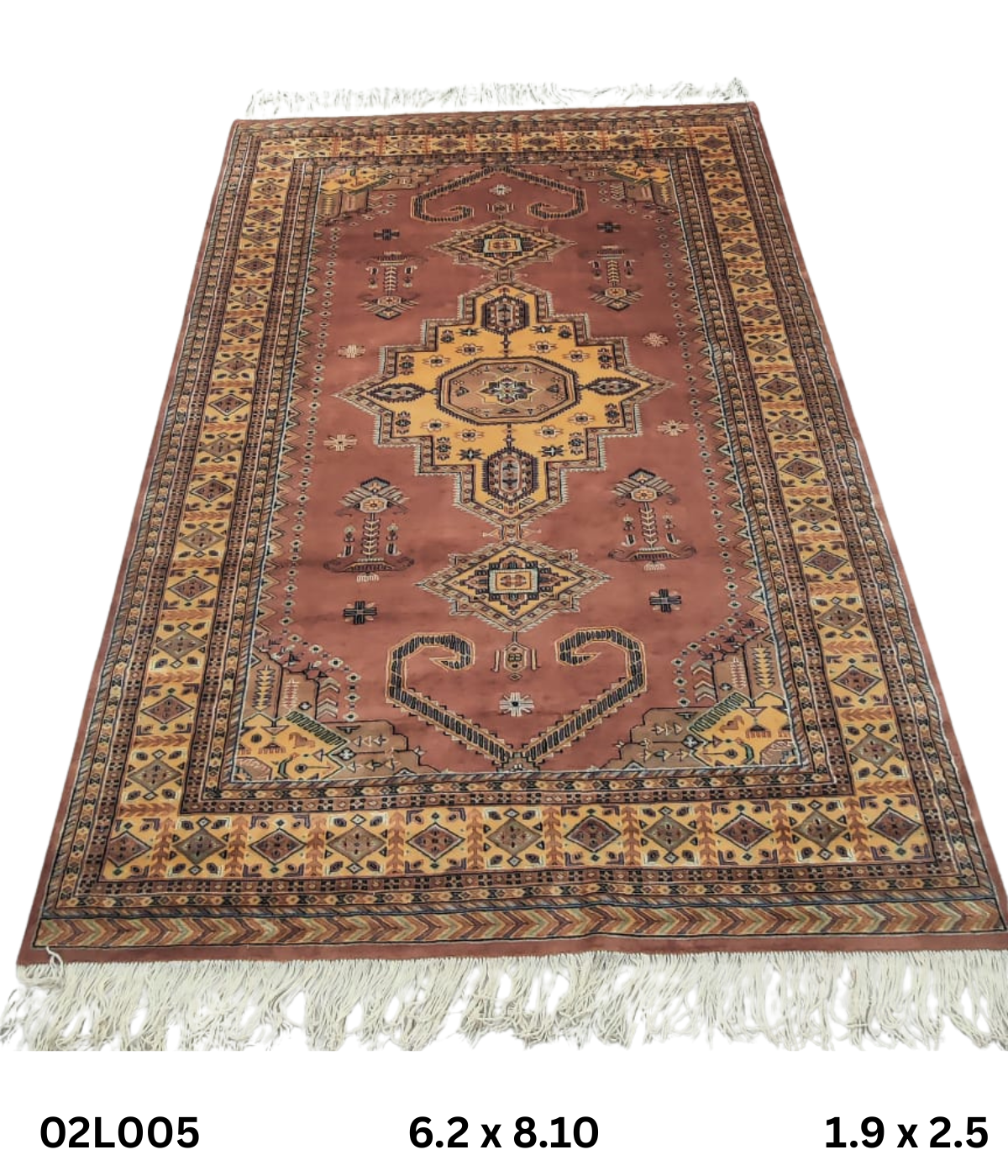 6x9 Copper Geometric Handmade Cotton & Wool Silk Touch Rug | Premium Luxury Area Rug