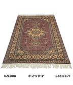 6x9 Copper Geometric Handmade Cotton & Wool Silk Touch Rug | Premium Luxury Area Rug