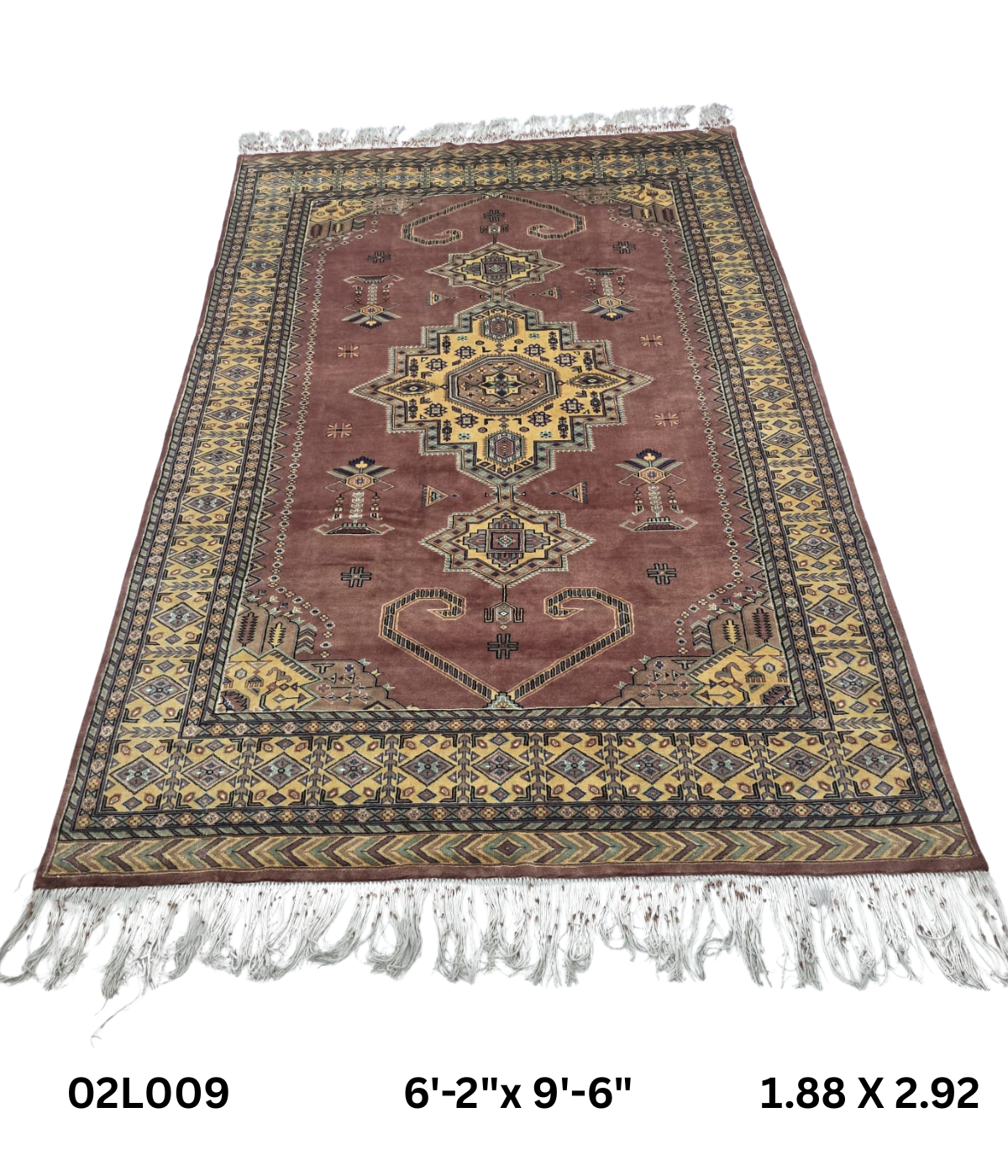 6x9 Copper Geometric Handmade Cotton & Wool Silk Touch Rug | Premium Luxury Area Rug