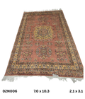7x10 Copper Geometric Handmade Cotton & Wool Silk Touch Rug | Premium Luxury Area Rug