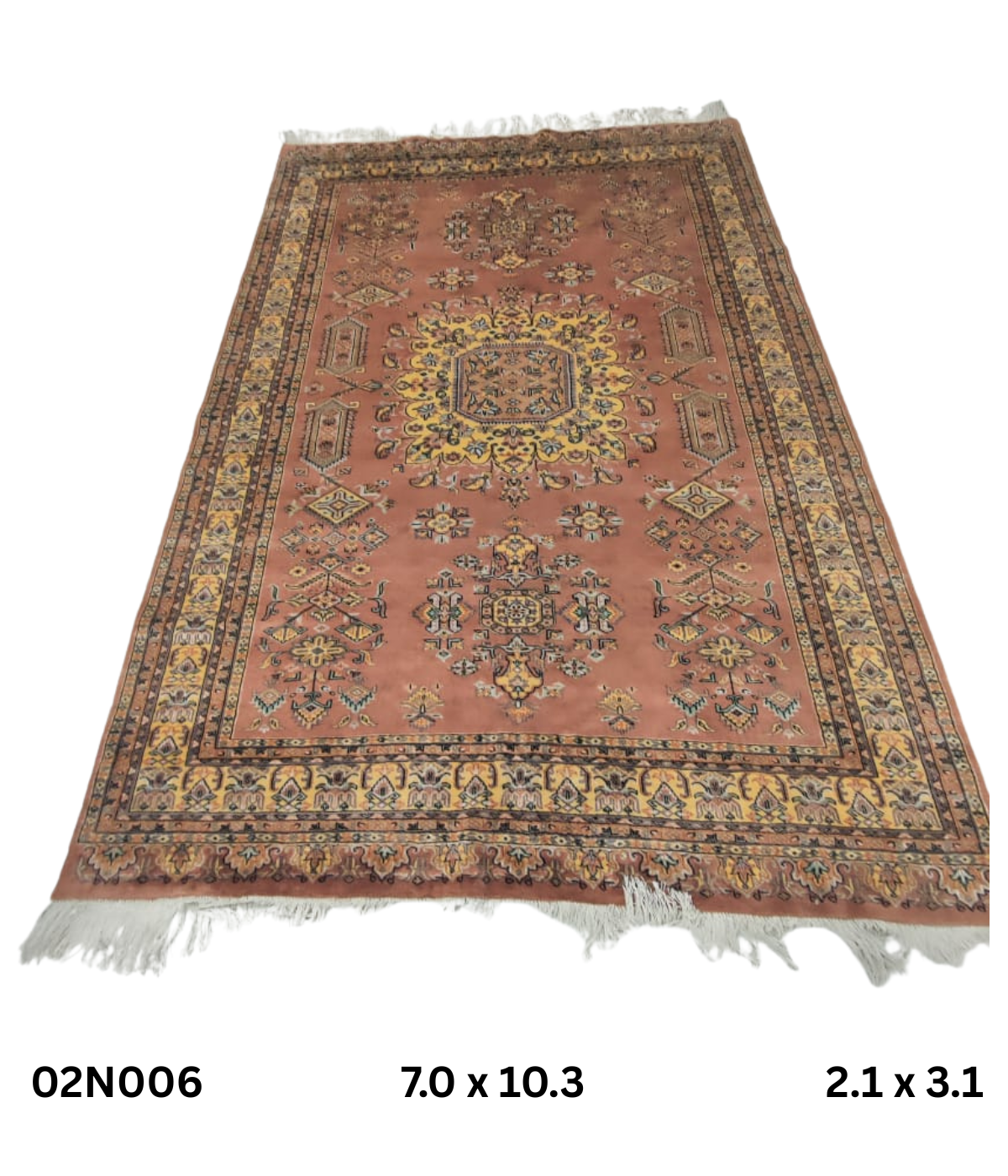 7x10 Copper Geometric Handmade Cotton & Wool Silk Touch Rug | Premium Luxury Area Rug