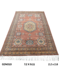 7x10 Handmade Kafkazi Rug Copper Azo Free – Geometric Wool, Cotton & Silk Touch Area Rug