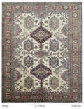 5x7 Beige Super Kazak Geometrical Handmade Cotton & Wool Rug | Premium Luxury Area Rug