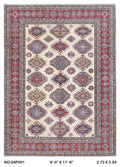 9x12 Beige Super Kazak Handmade Wool Cotton Geometric Area Rug