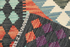 2.5x6.5 Multi Killim Geometric Runner Rug | Handmade Wool Rug