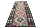 2.5x6.5 Multi Killim Geometric Runner Rug | Handmade Wool Rug