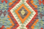 2'5" x 6'6" Multi color Kilim Geometric Handmade Wool Runner Rug | Premium Luxury Runner Rug