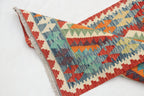 2'5" x 6'6" Multi color Kilim Geometric Handmade Wool Runner Rug | Premium Luxury Runner Rug