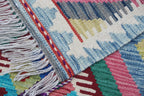 2x3 Multicolor Kilim Geometric Handmade Wool Area Rug | Premium Luxury Area Rug