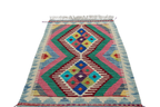 2x3 Multicolor Kilim Geometric Handmade Wool Area Rug | Premium Luxury Area Rug