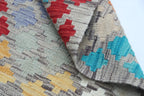 2x3 Multicolor Kilim Geometric Handmade Wool Rug | Premium Luxury Area Rug