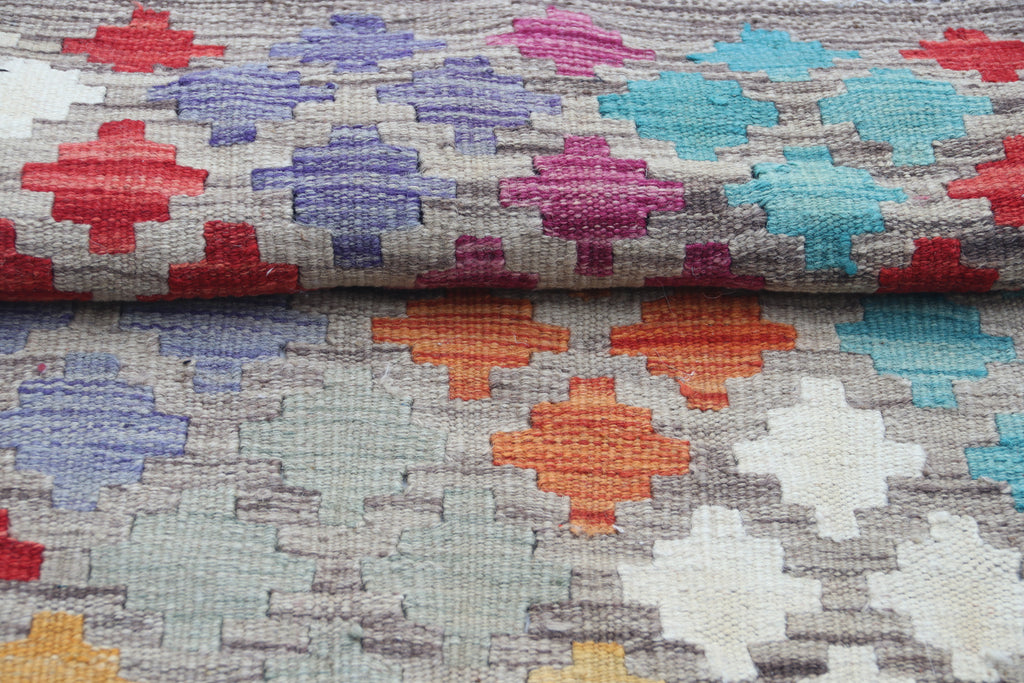 2x3 Multicolor Kilim Geometric Handmade Wool Rug | Premium Luxury Area Rug