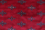 6x9 Red Mori Bokhara Geometric Area Rug | Handmade Wool & Cotton Rug