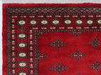 6x9 Red Mori Bokhara Geometric Area Rug | Handmade Wool & Cotton Rug