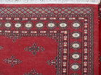 6x9 Red Mori Bokhara Geometric Area Rug | Handmade Wool & Cotton Rug