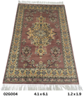 4x6 Handmade Kafkazi Copper Rug – Azo Free Geometric Wool, Cotton & Silk Touch Area Rug