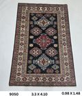 3x5 Black and Beige Super Kazak Handmade Wool Cotton Floral Area Rug