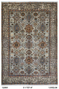 5x8 Grey Chobi Handmade Cotton & Wool Rug | Premium Luxury Area Rug