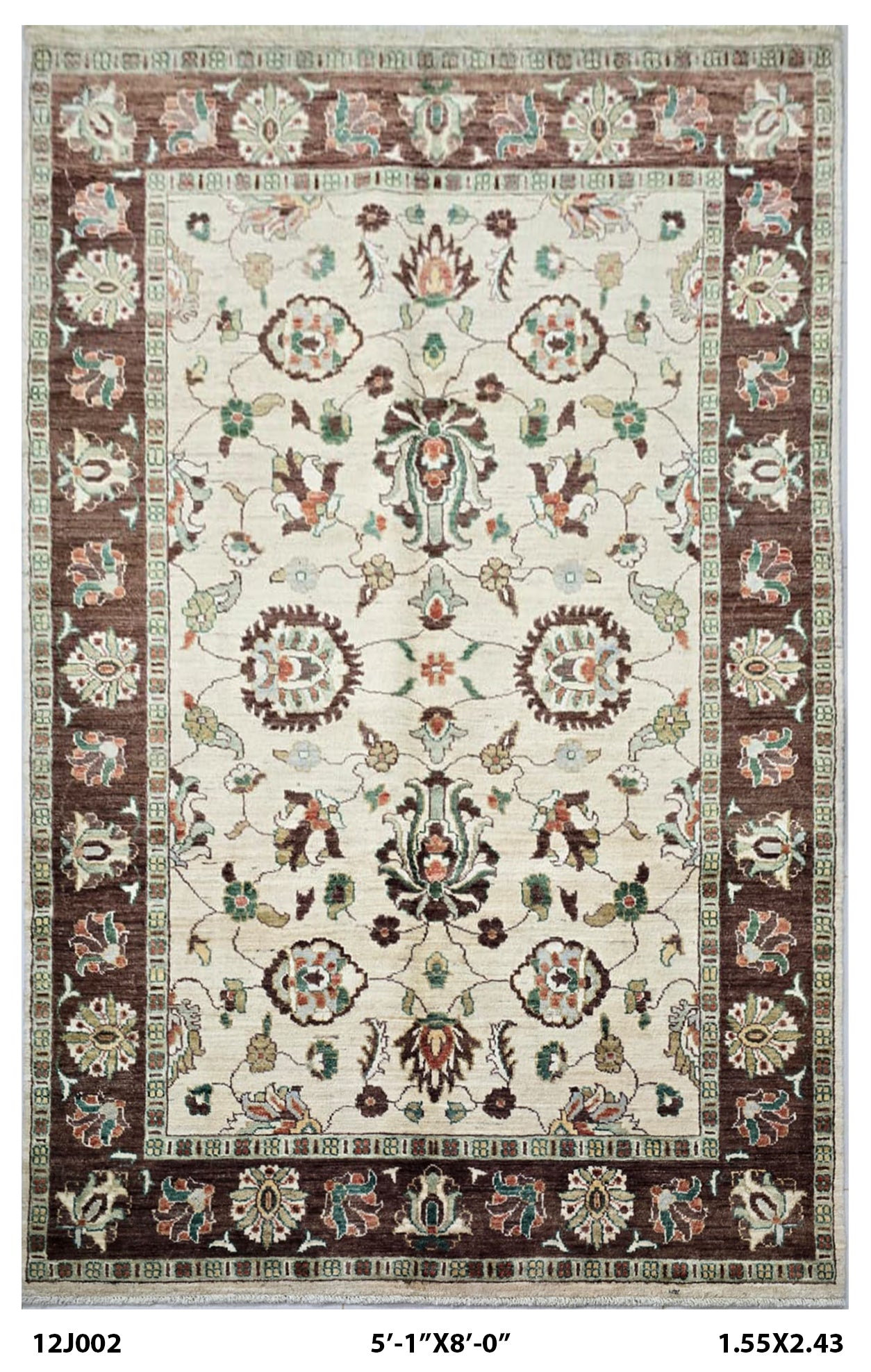 5x8 Beige  Chobi Handmade Cotton & Wool Rug | Premium Luxury Area Rug