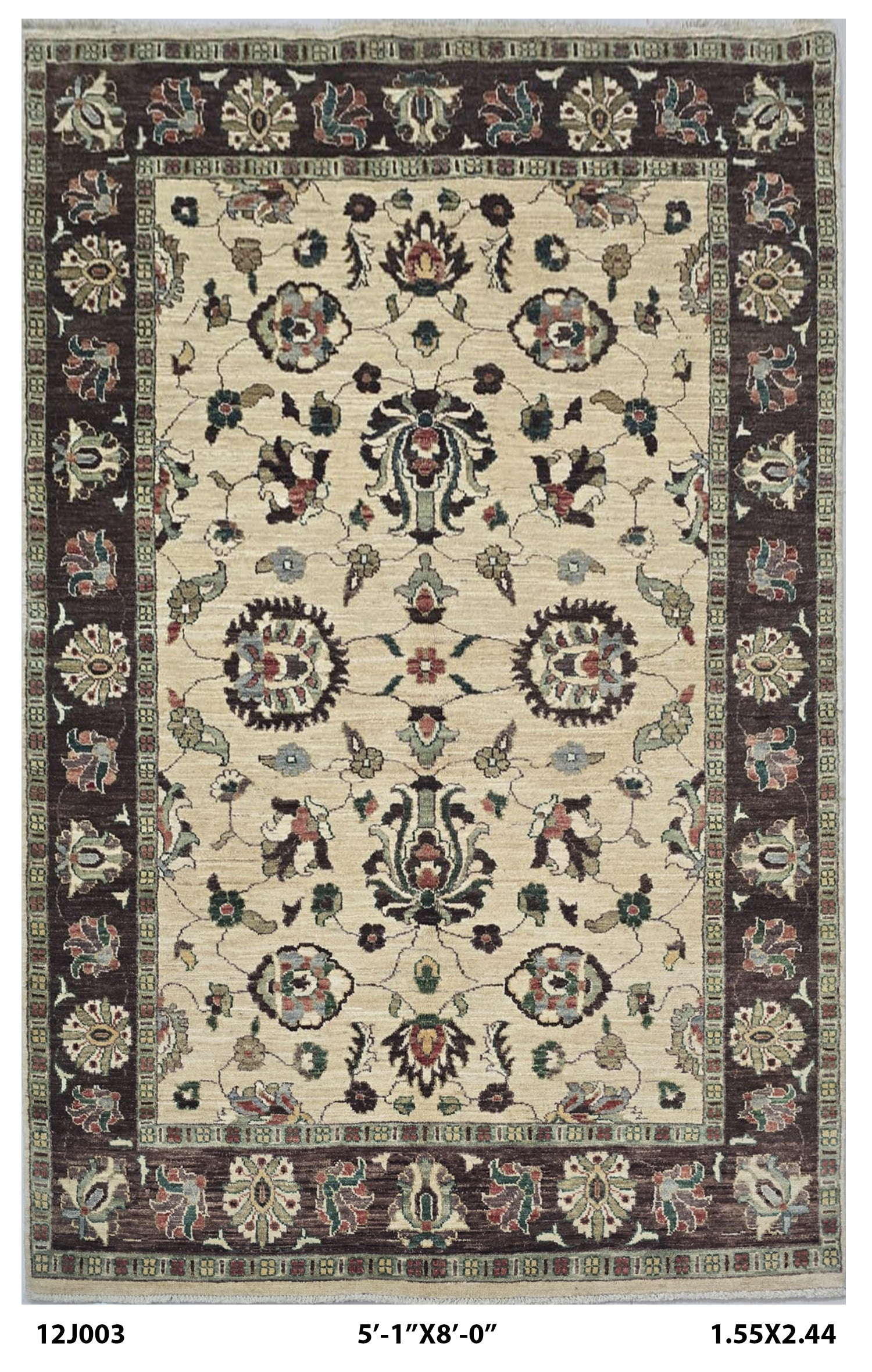 5x8 Beige Chobi Handmade Cotton & Wool Rug | Premium Luxury Area Rug
