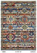 5.5x8 Multi Color Chobi Handmade Cotton & Wool Rug | Premium Luxury Area Rug