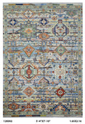 5.5x8 Multi Color Chobi Handmade Cotton & Wool Rug | Premium Luxury Area Rug