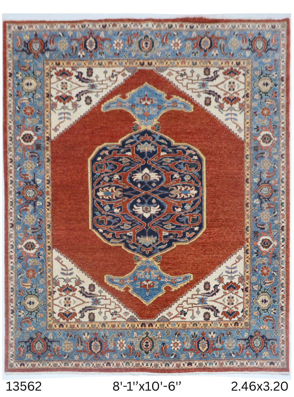8x10 Copper Chobi floral handmade wool and cotton area rug