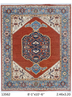 8x10 Copper Chobi floral handmade wool and cotton area rug