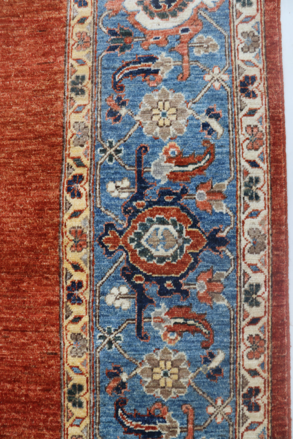 8x10 Copper Chobi Floral Area Rug | Handmade Wool & Cotton Rug