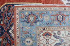 8x10 Copper Chobi Floral Area Rug | Handmade Wool & Cotton Rug