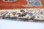 8x10 Copper Chobi Floral Area Rug | Handmade Wool & Cotton Rug