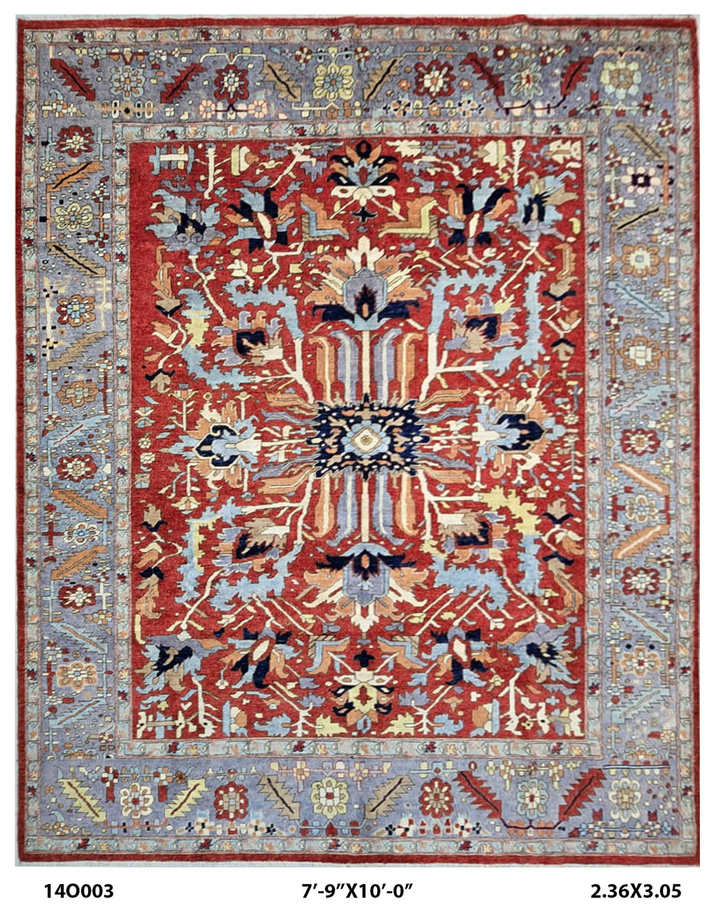 8x10 Red Chobi Handmade Cotton & Wool Rug | Premium Luxury Area Rug