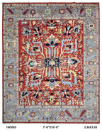 8x10 Red Chobi Handmade Cotton & Wool Rug | Premium Luxury Area Rug