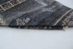 2x10 Black & Multi-Color Khurjeen Runner Rug | Handmade Wool & Cotton Rainbow Rug