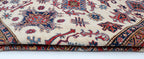 5x7 Beige & Red Super Kazak Area Rug | Handmade Wool & Cotton Geometric Rug