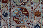 2x13 Gray Chobi Floral Handmade Cotton & Wool Rug | Premium Luxury Runner Rug