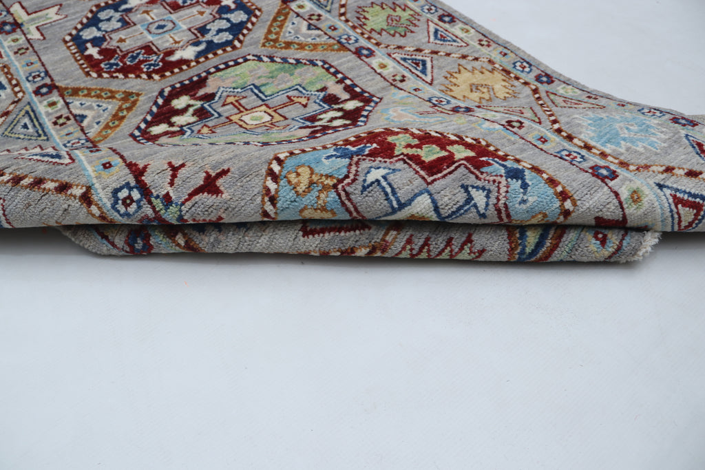 2x13 Gray Chobi Floral Handmade Cotton & Wool Rug | Premium Luxury Runner Rug