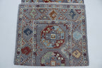 2x14 Gray Chobi Runner Rug | Handmade Wool & Cotton Floral Rug | Luxury Chobi Rug