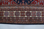 9x12 Blue Super Kazak Geometric Area Rug | Handmade Wool & Cotton Rug