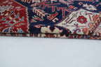 9x12 Blue Super Kazak Geometric Area Rug | Handmade Wool & Cotton Rug