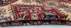 3x4 Beige & Blue Super Kazak Area Rug | Handmade Wool & Cotton Geometric Rug