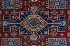 8x11 Red Super Kazak Geometric Area Rug | Handmade Wool & Cotton Rug