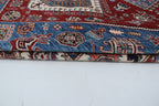 8x11 Red Super Kazak Geometric Area Rug | Handmade Wool & Cotton Rug